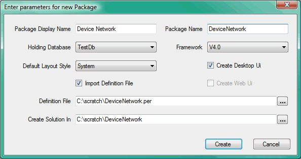 Creating the DeviceNetwork package